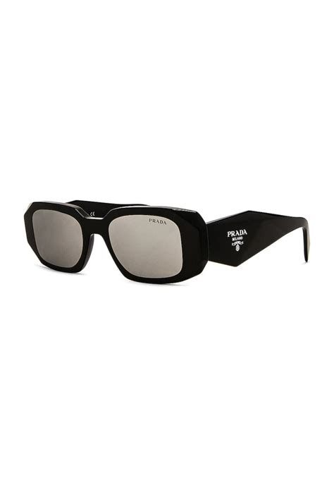 rectangle in black & mirror silver prada|black rectangle images free.